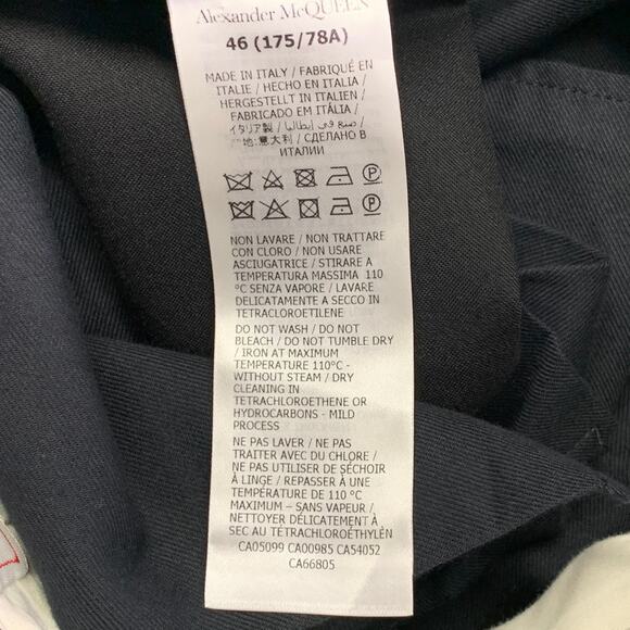 ALEXANDER MCQUEEN Size 30 Black Wool Barathea Flat Front Dress Pants - Picture 5 of 8